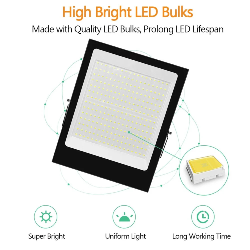 50W 72 LED Floodlight with U-shaped Bracket Style B IP66 Waterproof Outdoor Lighting [Switch Control] - 6