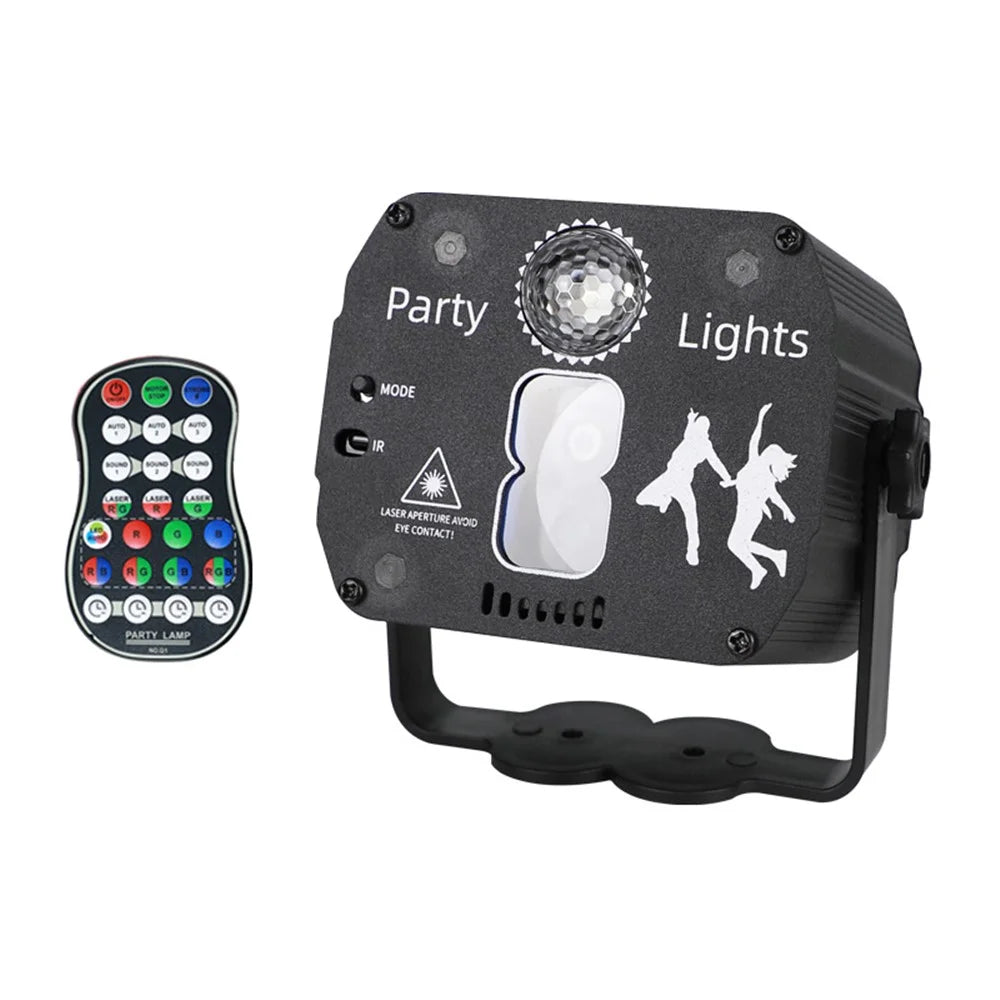 YSH-047 USB LED Pattern Laser Scanning Light USB Remote Voice Control Lamp for Disco KVT Party Show Nightclub - 1