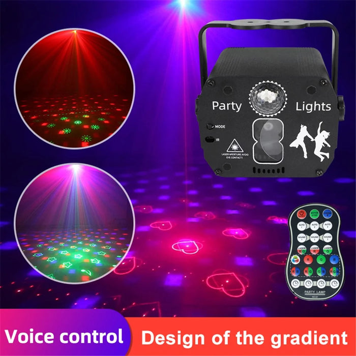 YSH-047 USB LED Pattern Laser Scanning Light USB Remote Voice Control Lamp for Disco KVT Party Show Nightclub - 3