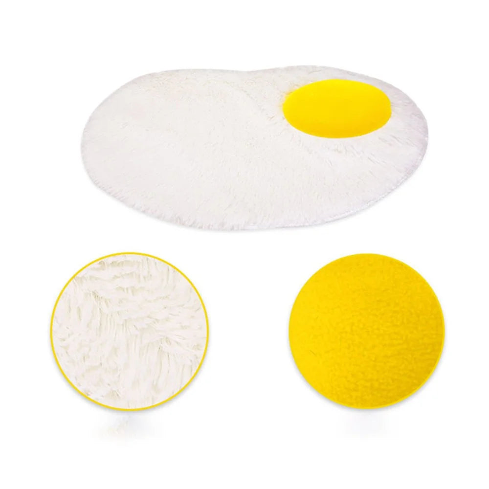 TG-PB0101 Funny Fried Egg Design Soft Plush Pet Mat Warm Dog Cat Rest Sleeping Pad Pet Gift - 1