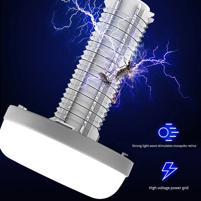 W881 LED Electric Shock Mosquito Killer Lamp Life Waterproof Night Light with Bluetooth Speaker for Home - Brown - 4