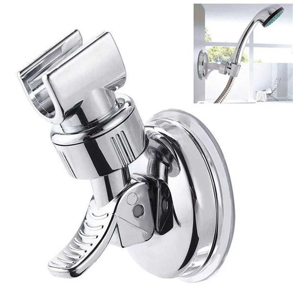 Universal Adjustable Handheld Shower Head Holder Suction Cup Holder Full Plating Shower Head Bathroom Bracket, Style A - 1