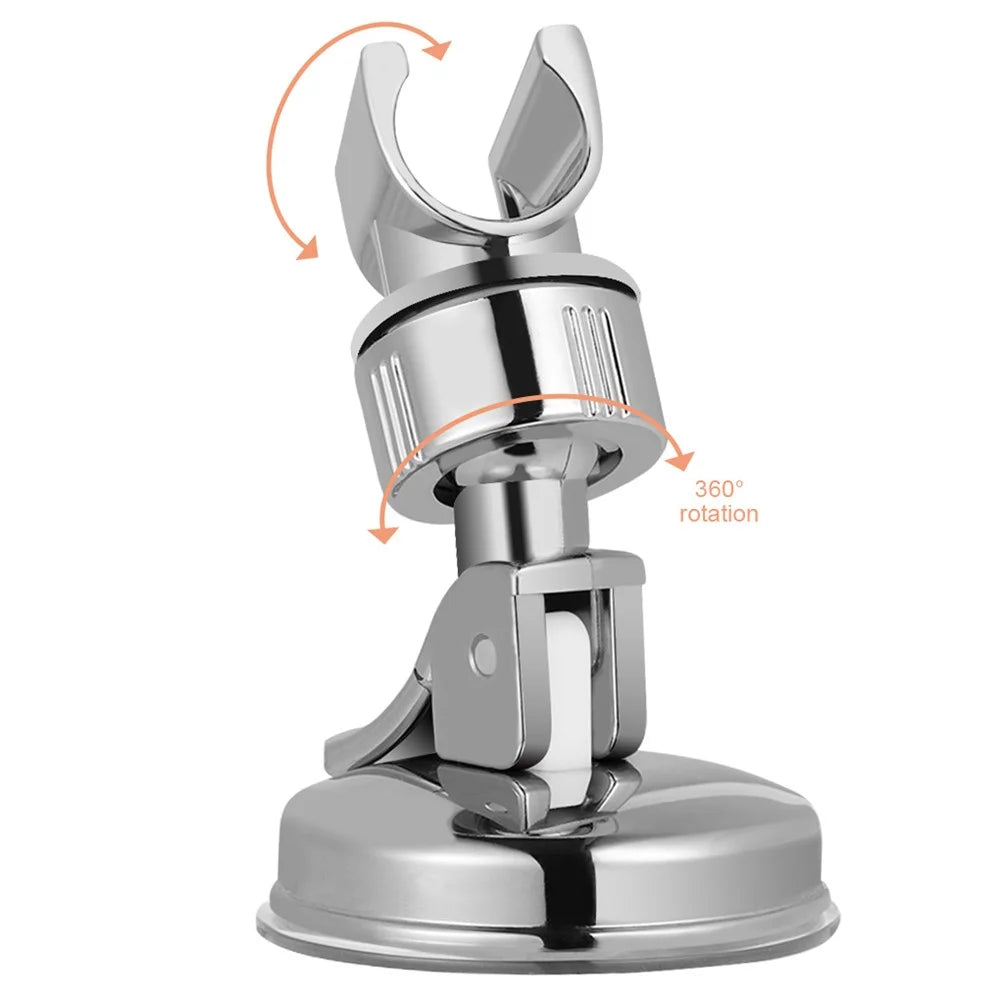 Universal Adjustable Handheld Shower Head Holder Suction Cup Holder Full Plating Shower Head Bathroom Bracket, Style A - 5