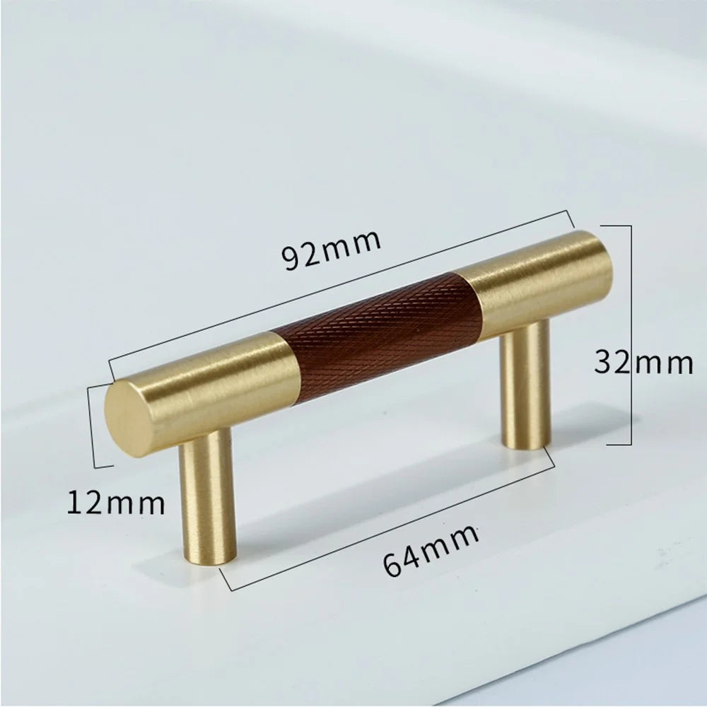 T2933 Gold Cabinet Handles Brass Drawer Pulls Kitchen Home Furniture Handles Grips Replacement (64mm Hole Distance, 92mm Length) - 7