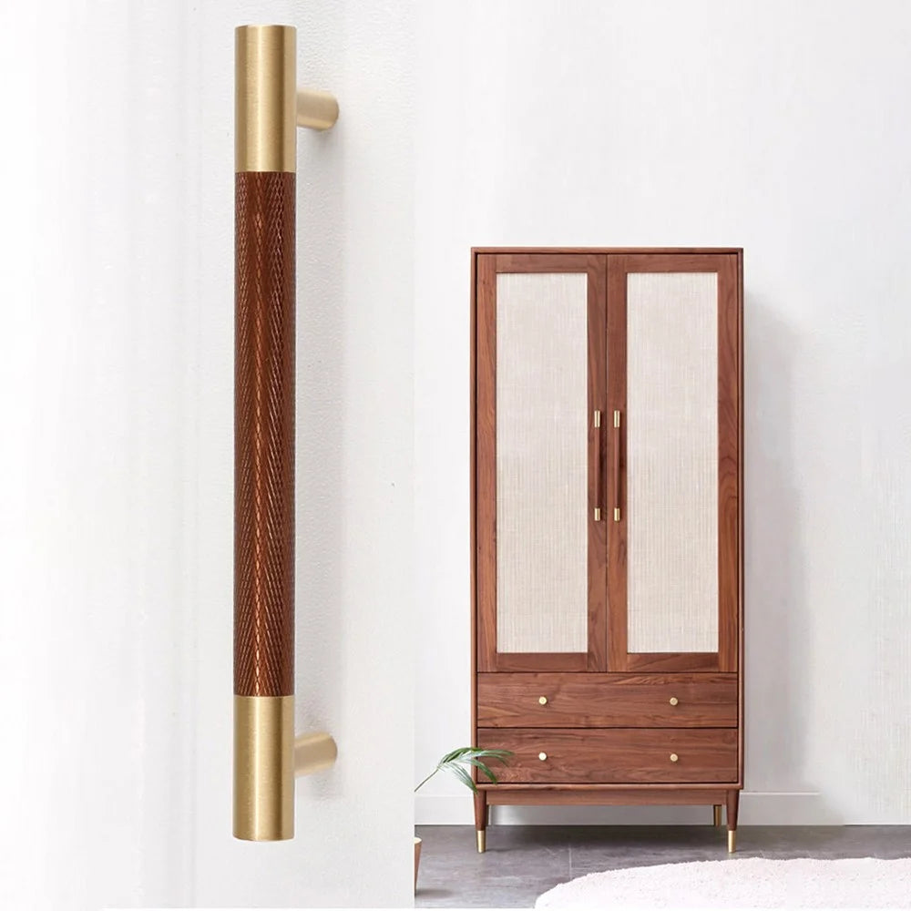T2933 Cabinet Door Pulls Antique Brass Aluminum Alloy Kitchen Drawer Pulls Handles (128mm Hole Distance, 156mm Length) - 5
