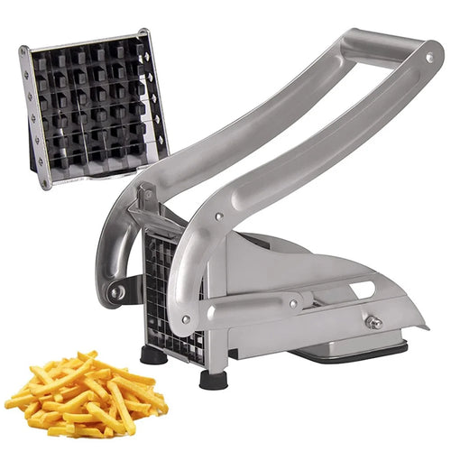 Stainless Steel Potato Cutter Slicer Kitchen French Fry Cutter without Silicone Suction Base (No FDA Certified, BPA-Free) - 1