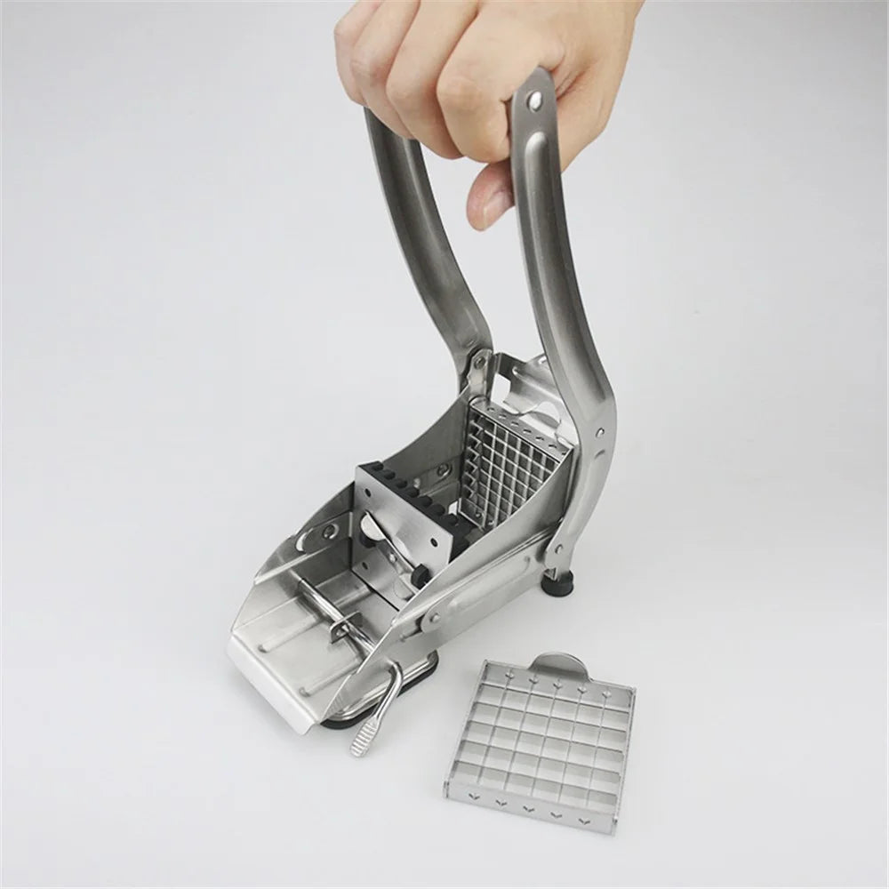 Kitchen French Fry Cutter Stainless Steel Potato Cutter Slicer with Silicone Suction Base (No FDA Certified, BPA-Free) - 7