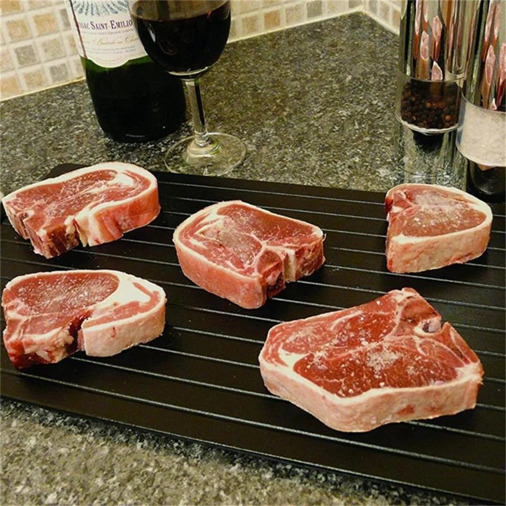 Rectangle Frozen Food Meat Fruit Quick Defrost Board Kitchen Fast Defrosting Tray Thaw Gadget, Size L: 35.5*20.5*0.2cm (No FDA Certificate) - 6
