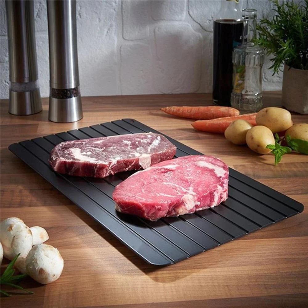 Aluminum Fast Defrost Tray Fast Thaw Frozen Food Meat Quick Defrosting Plate, Size S: 23*16.5*0.2cm (No FDA Certificate) - 5