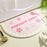 50*80cm Water Absorbent Bath Mat Furry Bathroom Rug Semicircle Floor Carpet - Cherry Blossom / Pink - 2