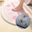 50*80cm Water Absorbent Bath Mat Furry Bathroom Rug Semicircle Floor Carpet - Cherry Blossom / Pink - 3