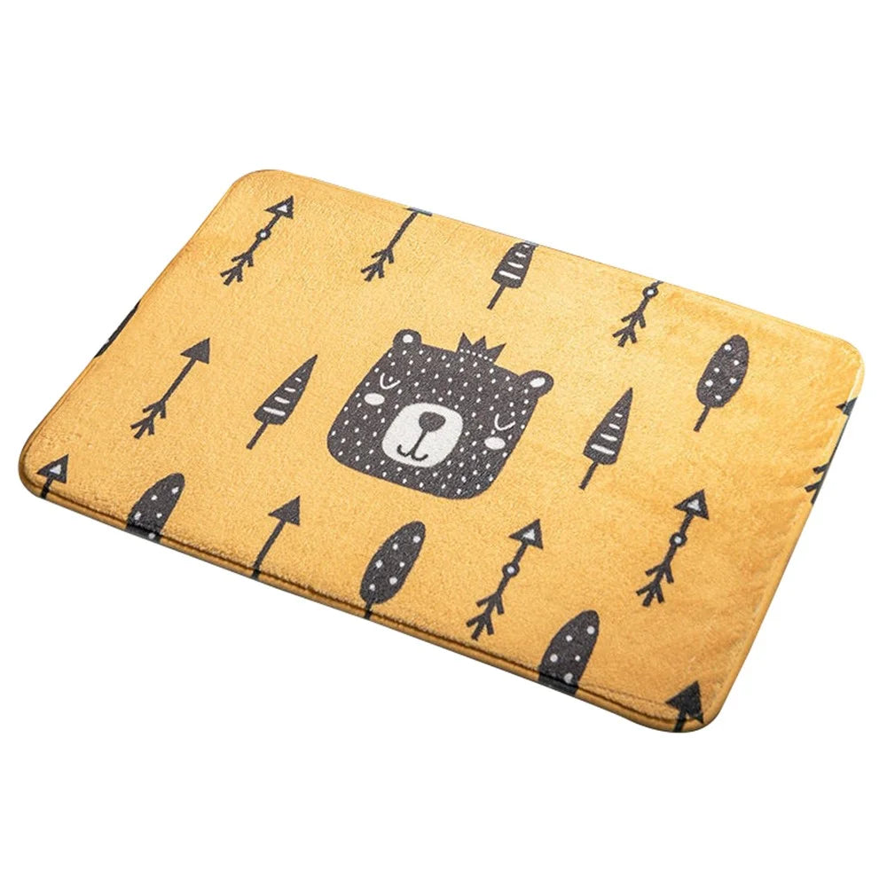 40x60cm Square Entrance Door Mat Non-Slip Water Absorbent Bathroom Mat Carpet - Bear - 1