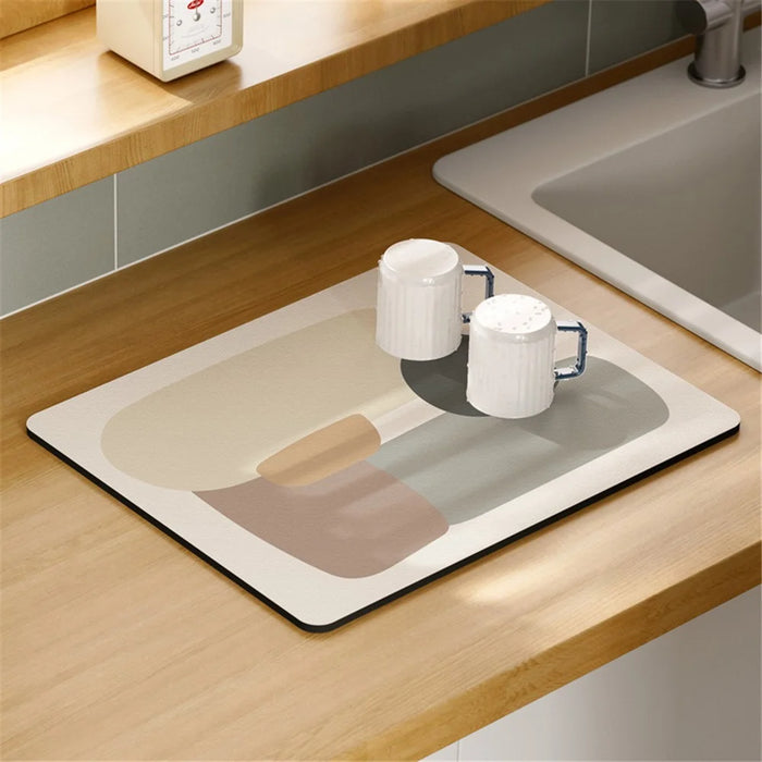 40x50cm Dish Drying Mat for Kitchen Counter, Non-Slip Absorbent Dish Drying Pad - Style B - 2