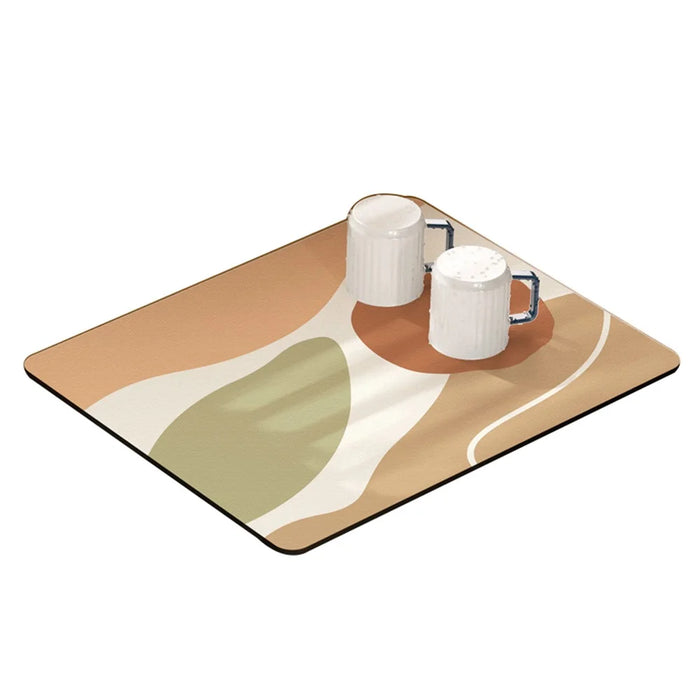 50x60cm Non-Slip Dish Drying Mat Absorbent Dish Drying Pad for Kitchen Counter - Style E - 1