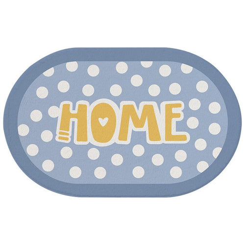 Bathroom Rug 40x60cm Water Absorbent Mat Anti-Slip Bottom - White Dots / Blue - 1