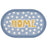 Bathroom Rug 40x60cm Water Absorbent Mat Anti-Slip Bottom - White Dots / Blue - 1