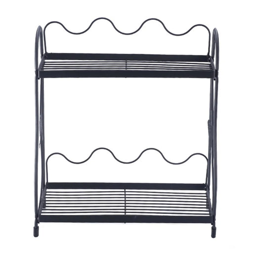 001- ZJ-SS2 Butterfly Design Bathroom Storage Rack Double Layer Metal Shelf - 1