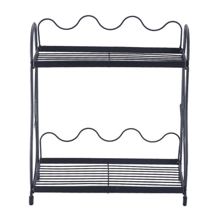 001- ZJ-SS2 Butterfly Design Bathroom Storage Rack Double Layer Metal Shelf - 1
