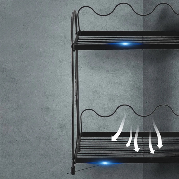 001- ZJ-SS2 Butterfly Design Bathroom Storage Rack Double Layer Metal Shelf - 6
