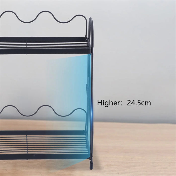 001- ZJ-SS2 Butterfly Design Bathroom Storage Rack Double Layer Metal Shelf - 7