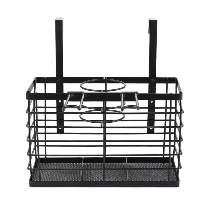 001-CFJ-002 Bathroom Metal Storage Rack Hair Dryer Holder Hanging Basket - 3