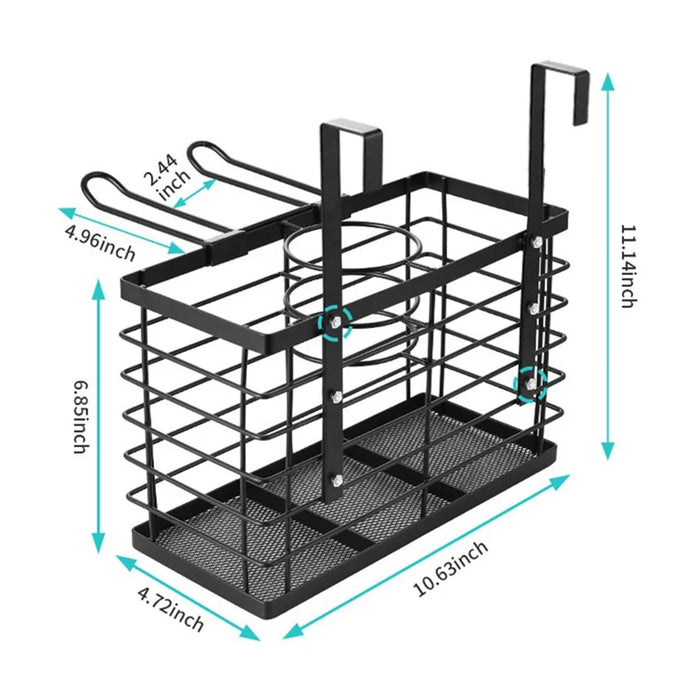 001-CFJ-002 Bathroom Metal Storage Rack Hair Dryer Holder Hanging Basket - 5