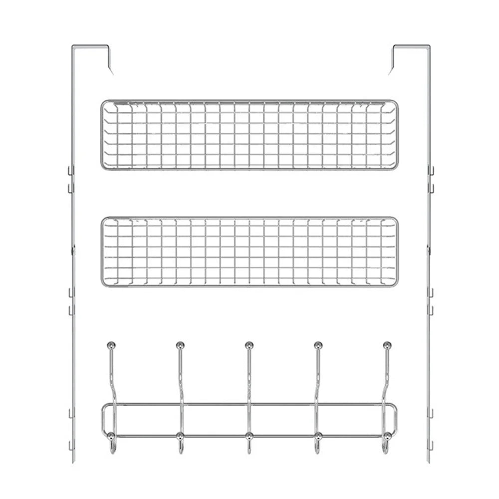 001-ZJGG-002 Over The Door Hanging Basket with 5 Hooks for Bathroom Living Room - 4