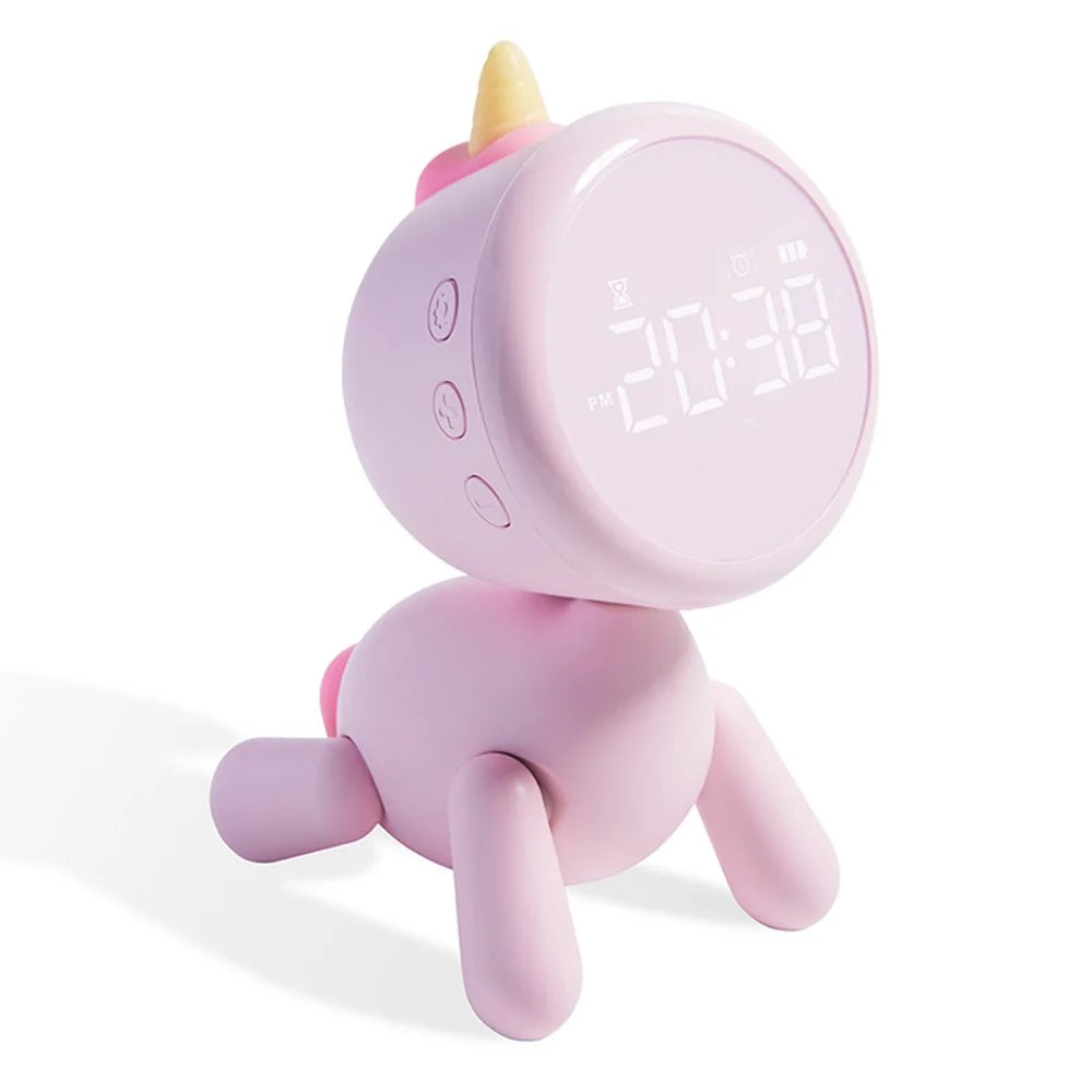 XR-MM-C2305 Cartoon LED Digital Display Desk Clock Student Bedside Night Light Electronic Alarm Clock - Pink - 1