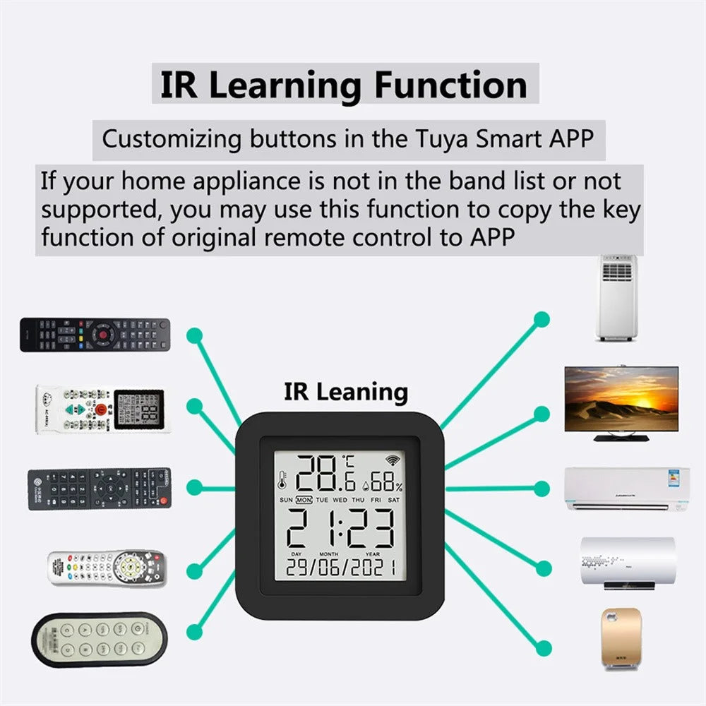2.4GHz WiFi Wireless IR Remote Temperature Humidity Monitor for Home Office - 7