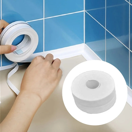 3.8CMx1.5M Self Adhesive PVC Caulk Tapes Waterproof Toilet Caulk Strips Sealing Tapes - 1