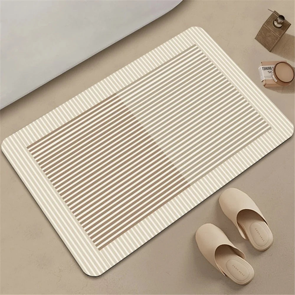 Y-1214-01 60Cmx90cmx3.5mm Non-Slip Quick Drying Bathroom Rug Diatom Ooze Bath Mat Foot Pad - Style 01 - 2