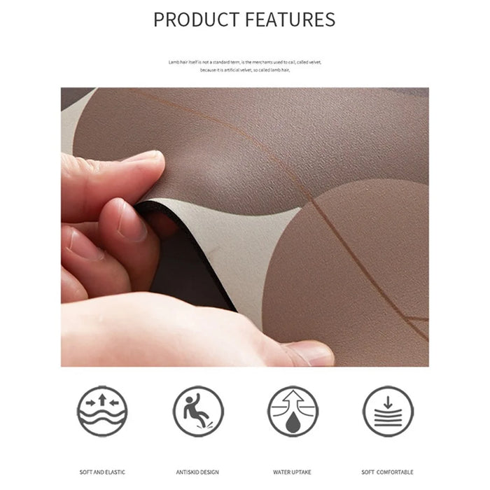 Y-0201-01 40X60cm Quick Drying Diatomud Bath Mat Non-Slip Bathroom Rug Foot Pad - Style A - 3