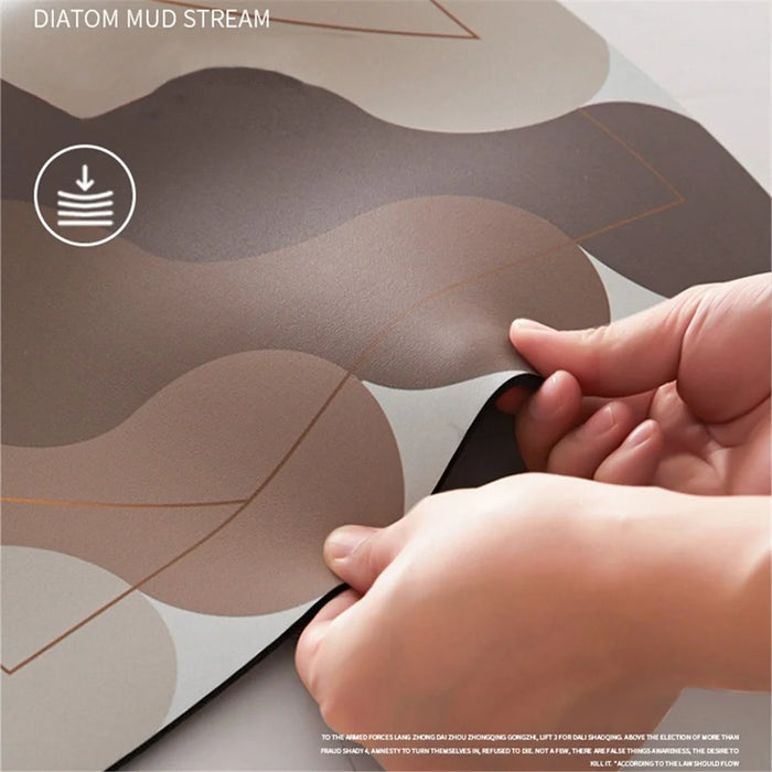 Y-0201-01 80X120cm Absorbent Diatomud Bath Mat Quick Drying Bathroom Rug Non-Slip Foot Pad - Style A - 6