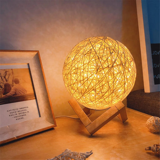 Ball Style Sepak Takraw Night Light USB Charging Desk Table Lamp - Yellow - 1