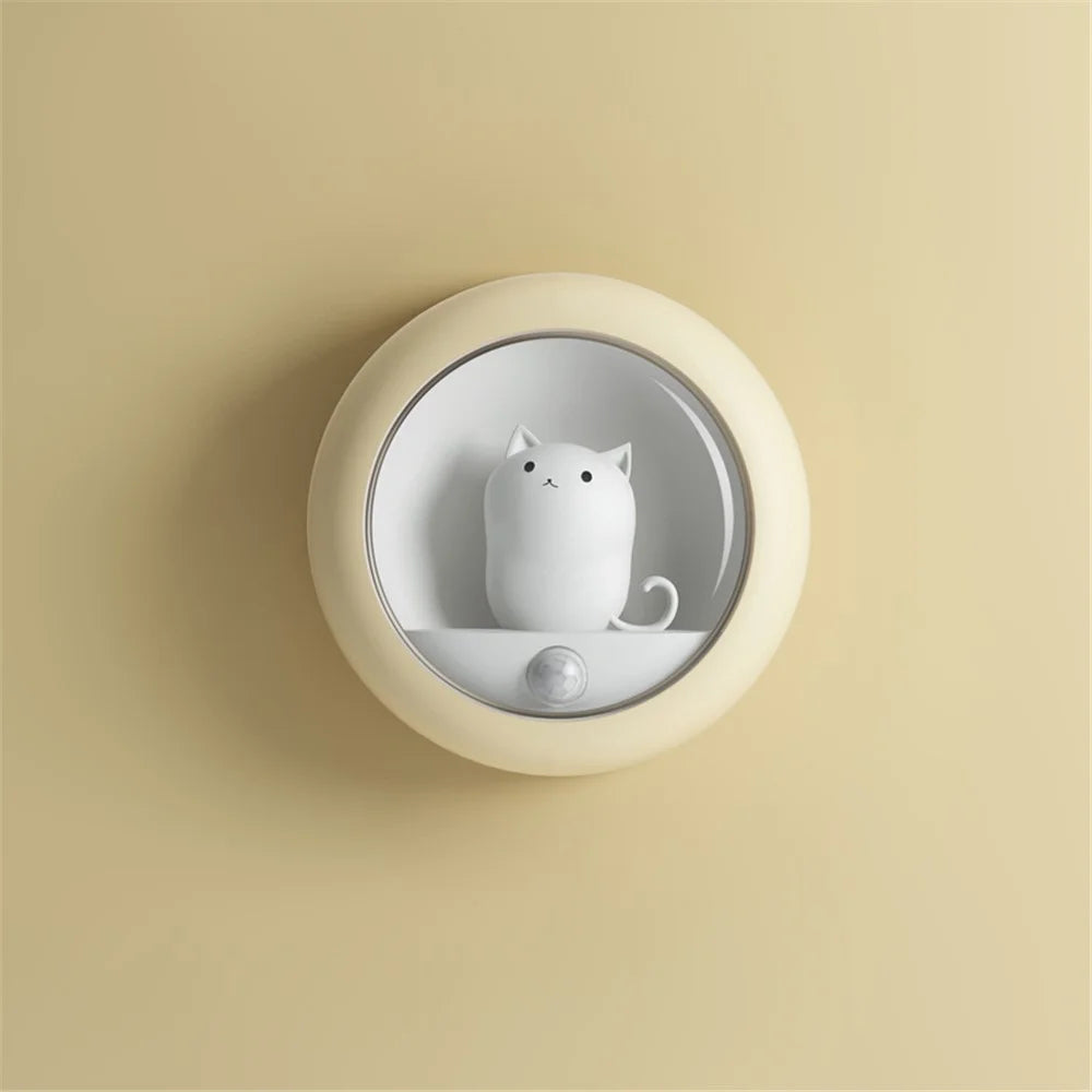 Infrared Sensor Night Light Creative Lovely Cat Decor Mini Night Lamp - Yellow - 1