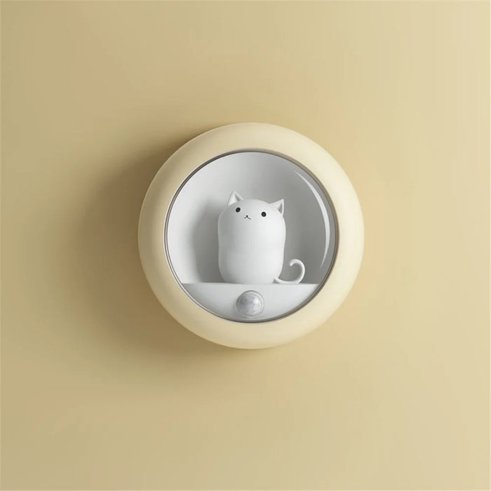 Infrared Sensor Night Light Creative Lovely Cat Decor Mini Night Lamp - Yellow - 1