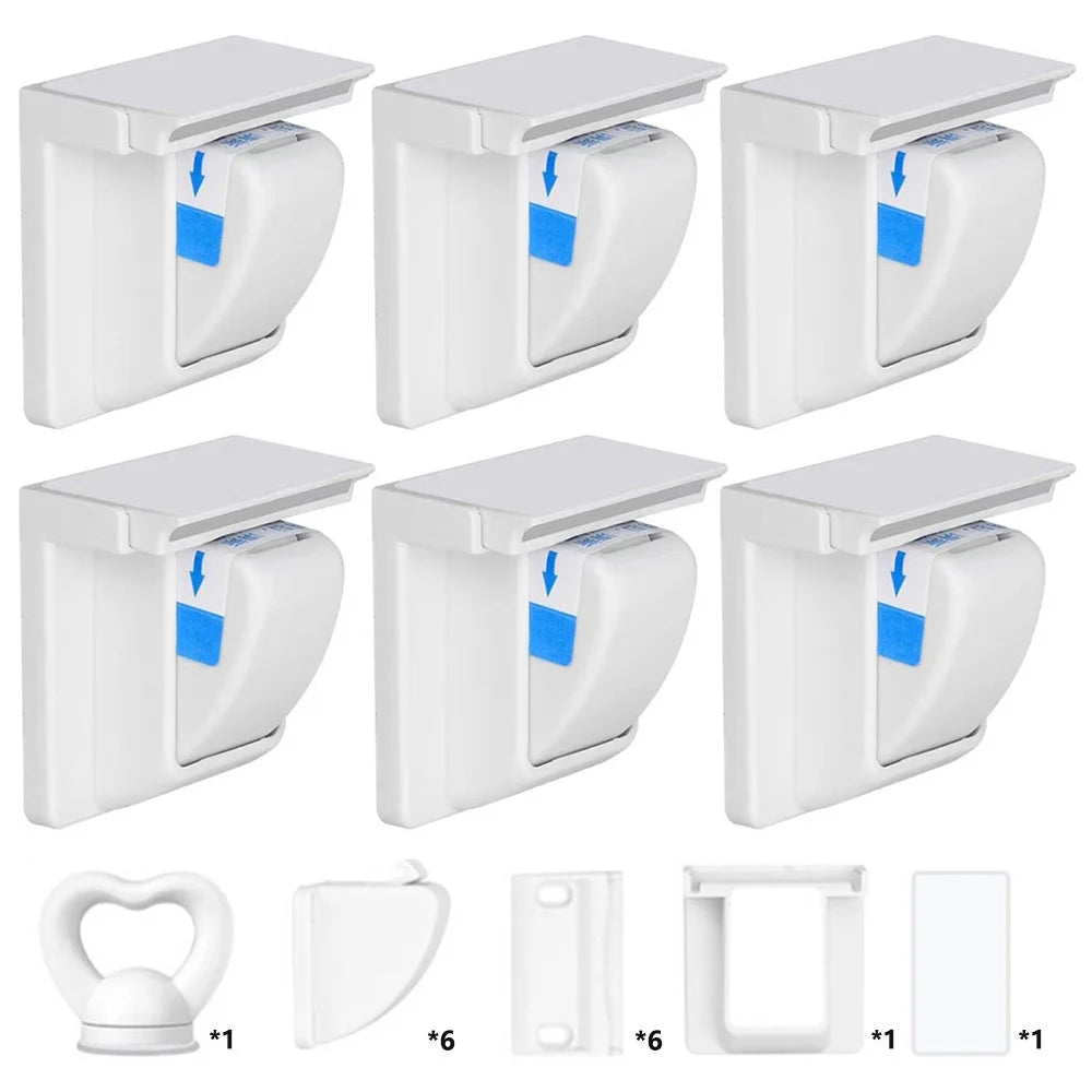 6Pcs Magnetic Cupboard Lock with Key Child Safety Lock for Kitchen Cabinets and Drawers - 1
