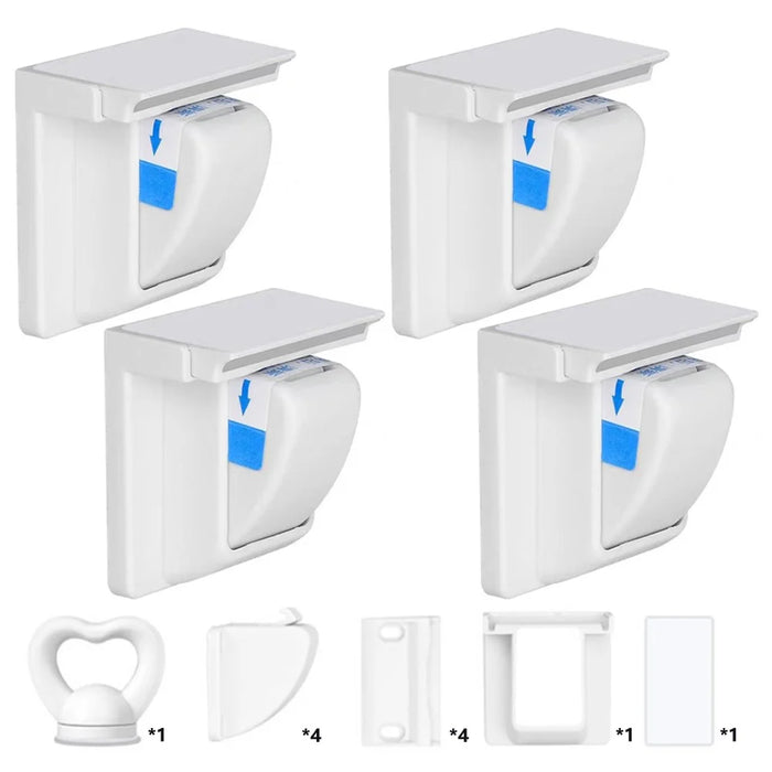 4Pcs Magnetic Cupboard Lock with Key Child Safety Lock for Kitchen Cabinets and Drawers - 1