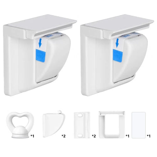 2Pcs Magnetic Cupboard Lock with Key Child Safety Lock for Kitchen Cabinets and Drawers - 1
