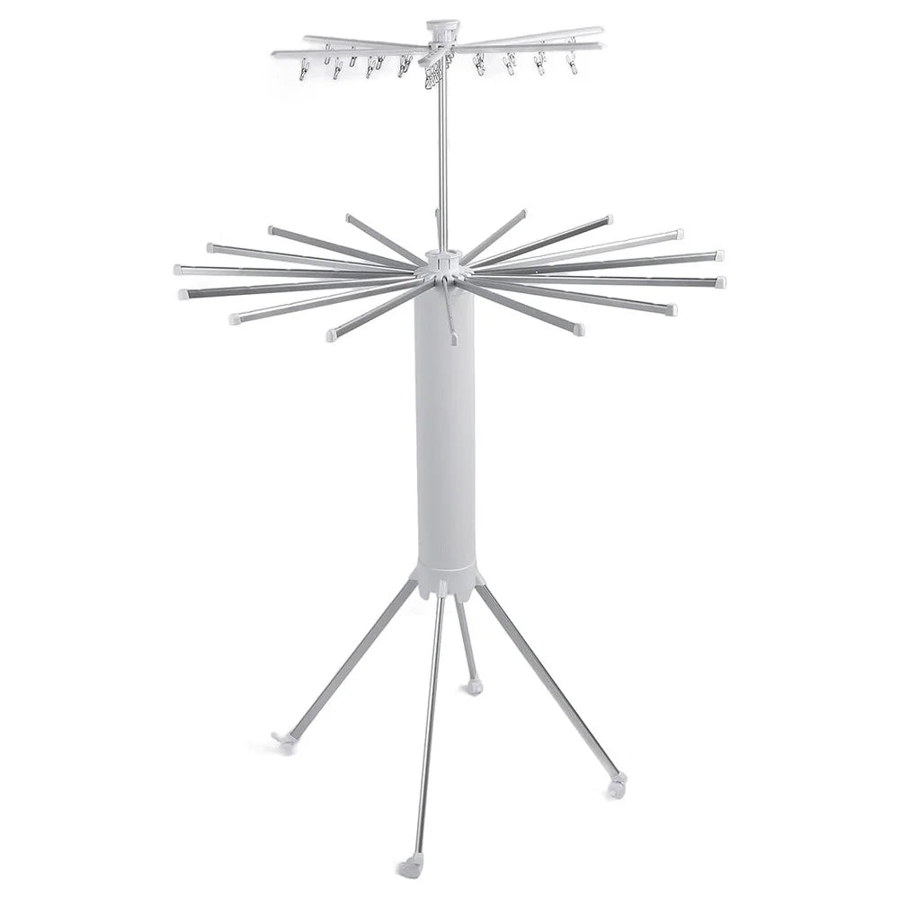 Dual Layer Foldable Floor-Standing Octopus Clothes Drying Rack Household Multi-Head Clothes Drying Rack - White - 1
