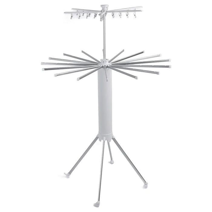 Dual Layer Foldable Floor-Standing Octopus Clothes Drying Rack Household Multi-Head Clothes Drying Rack - White - 1