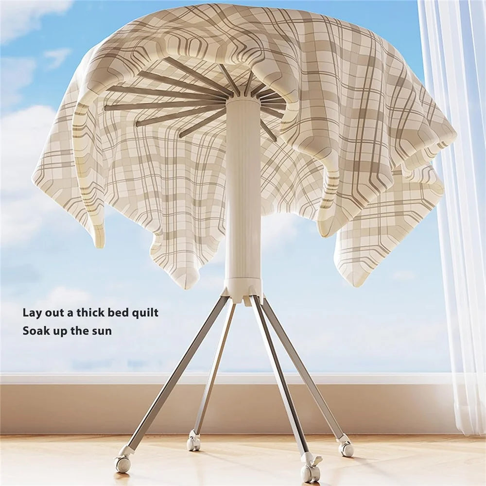 Single Layer Foldable Floor-Standing Octopus Clothes Drying Rack Household 16-pole Clothes Drying Rack - White - 5