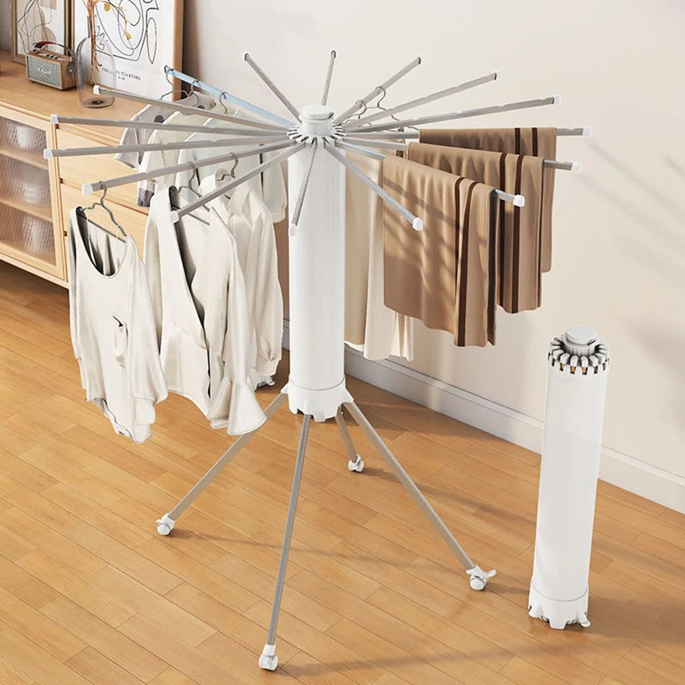 Single Layer Foldable Floor-Standing Octopus Clothes Drying Rack Household 16-pole Clothes Drying Rack - White - 6