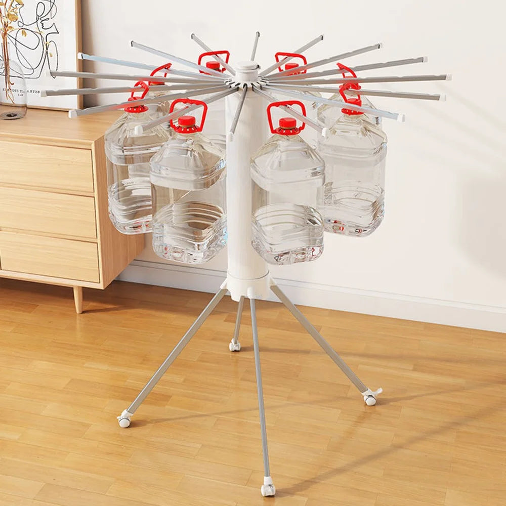 Single Layer Foldable Floor-Standing Octopus Clothes Drying Rack Household 16-pole Clothes Drying Rack - White - 7