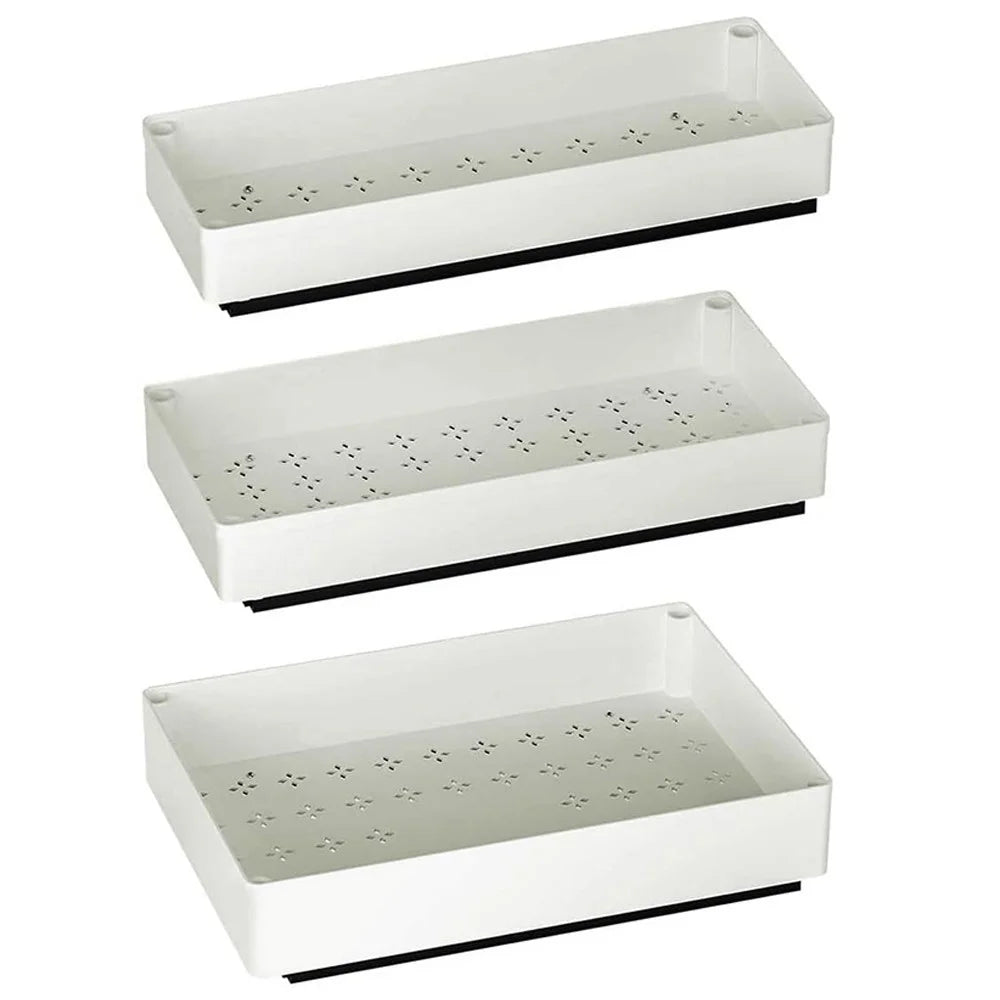 3Pcs / Set Metal Slide Track Spice Bowl Drawer Storage Rack Kitchen Cabinet Cupboard Organizer - 1