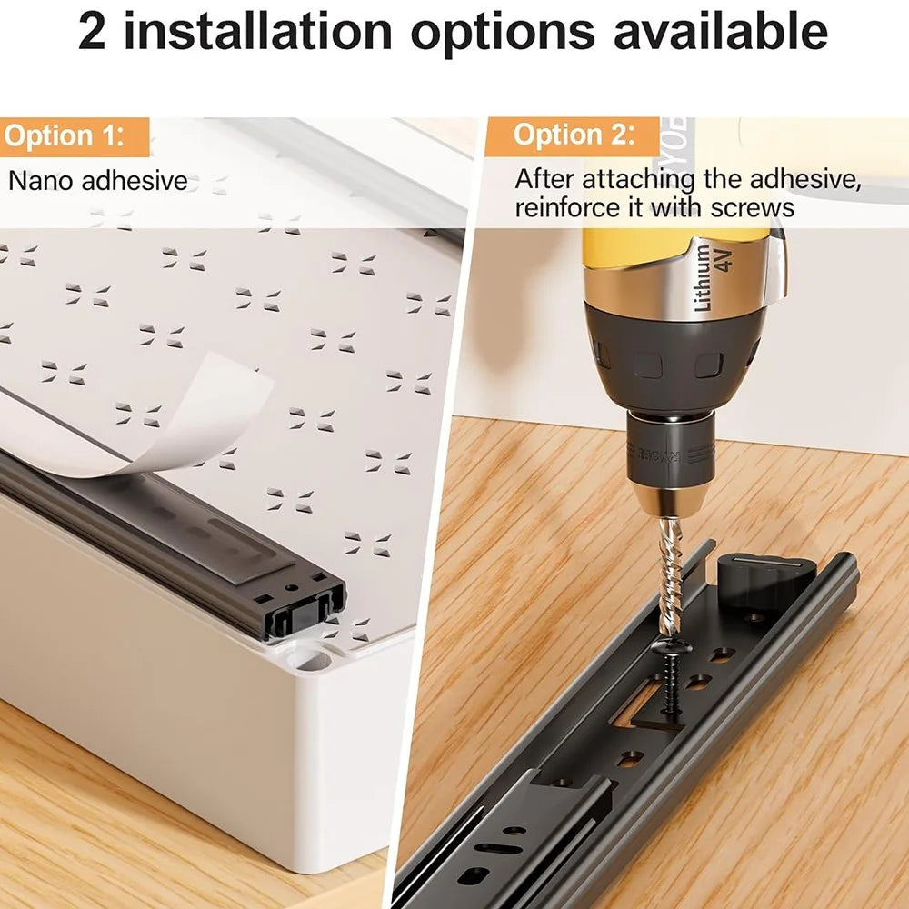3Pcs / Set Metal Slide Track Spice Bowl Drawer Storage Rack Kitchen Cabinet Cupboard Organizer - 6