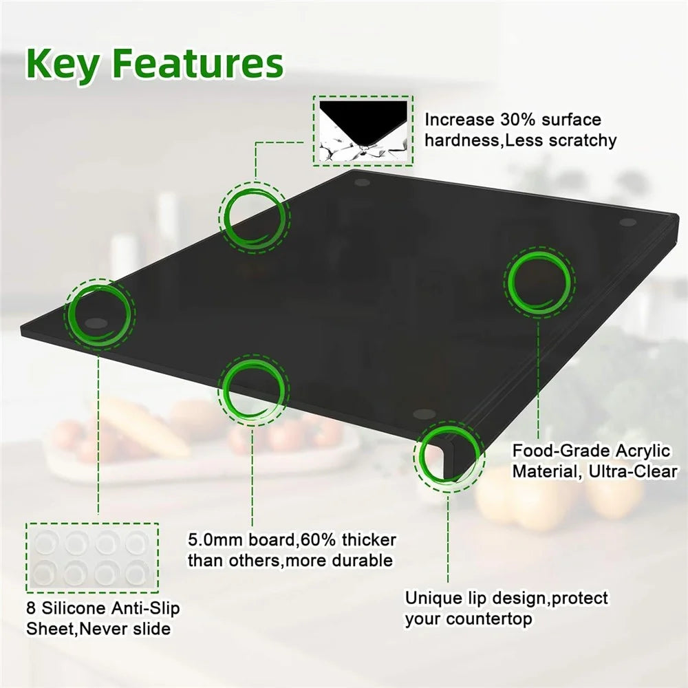 45x35cm Kitchen Counter Acrylic Cutting Board Anti-Slip Fruit Vegetable Cutting Board (BPA-Free, No FDA Certified) - 2