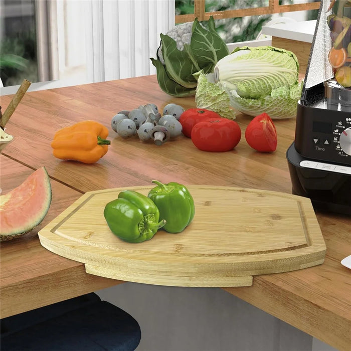 Corner Cutting Board for Kitchen Countertop Space Saving Bamboo Wood Corner Chopping Block (BPA Free, No FDA) - 2