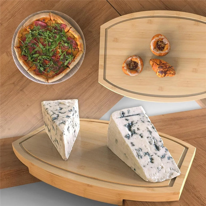 Corner Cutting Board for Kitchen Countertop Space Saving Bamboo Wood Corner Chopping Block (BPA Free, No FDA) - 4