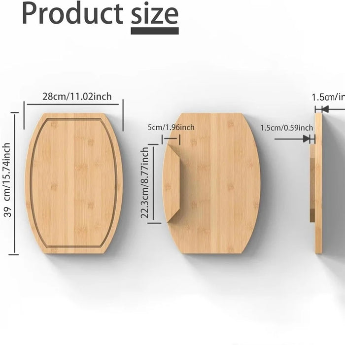 Corner Cutting Board for Kitchen Countertop Space Saving Bamboo Wood Corner Chopping Block (BPA Free, No FDA) - 7